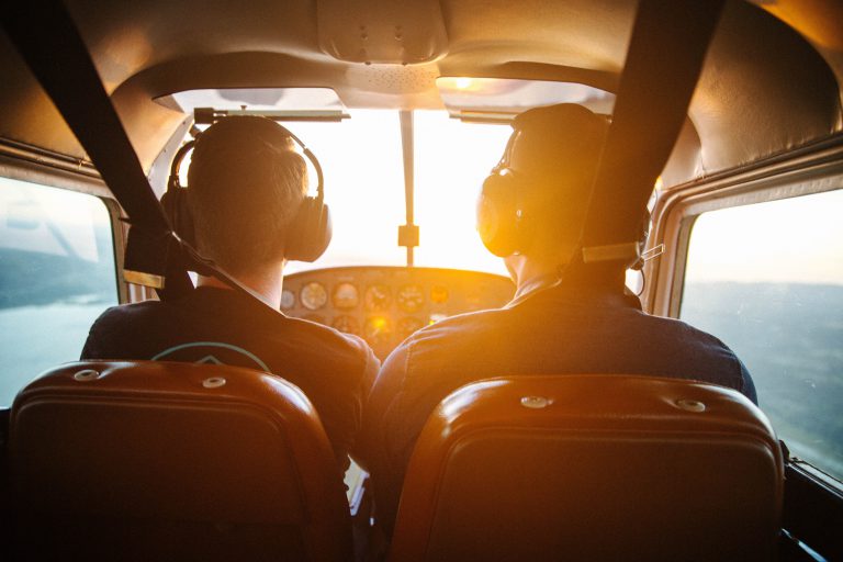 two pilots in cockpit