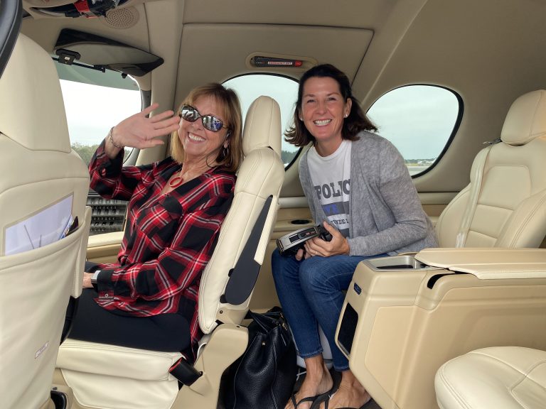 Carol and Janie Taking a Verijet Flight